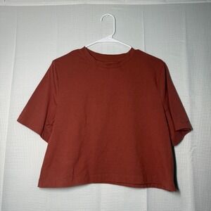 A New Day Boxy Crop Top Medium Rust Orange Short Sleeve T-Shirt